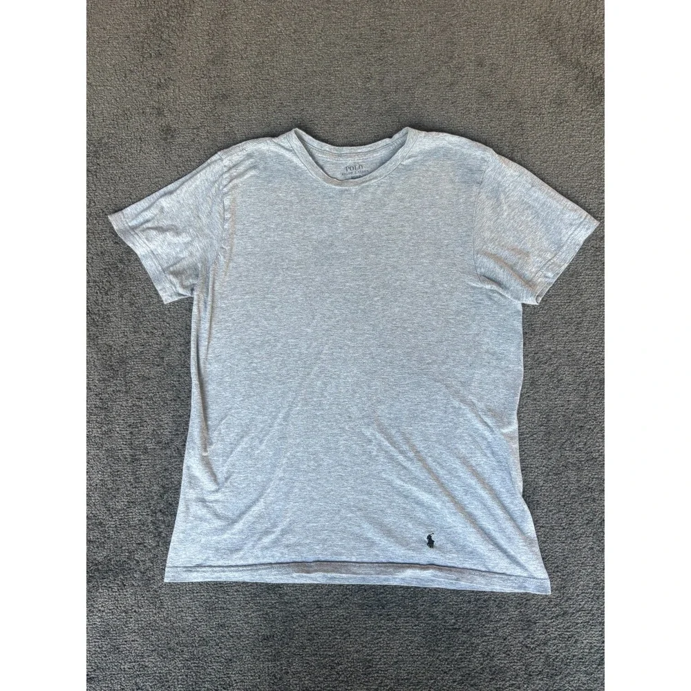 Ralph Lauren Polo T-Shirt Men Small Gray Cotton Crew Neck‎ Short Sleeve Pullover